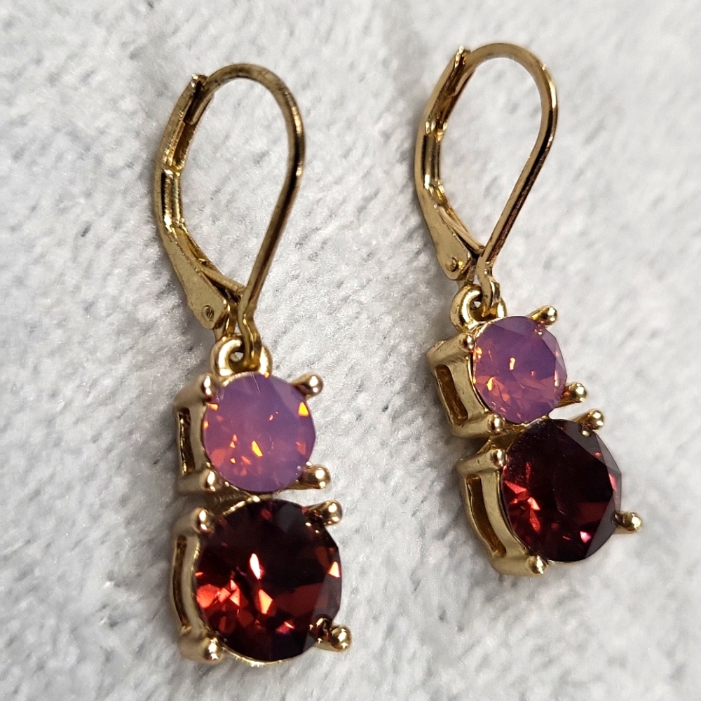 Gold-plated & Simulated Gemstone Earrings